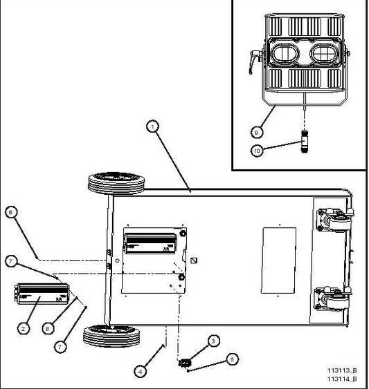 PORT-A-LITE Dual Lamp LED Base Assembly Group (3 of 3) parts by allmand