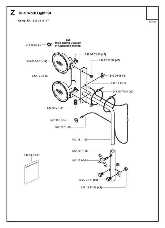 Dual Work Light Kit Parts for FS4800 D By Husqvarna