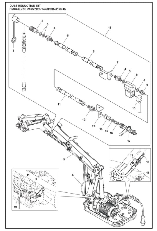 Dust Reduction Kit Parts for DXR 250 By Husqvarna