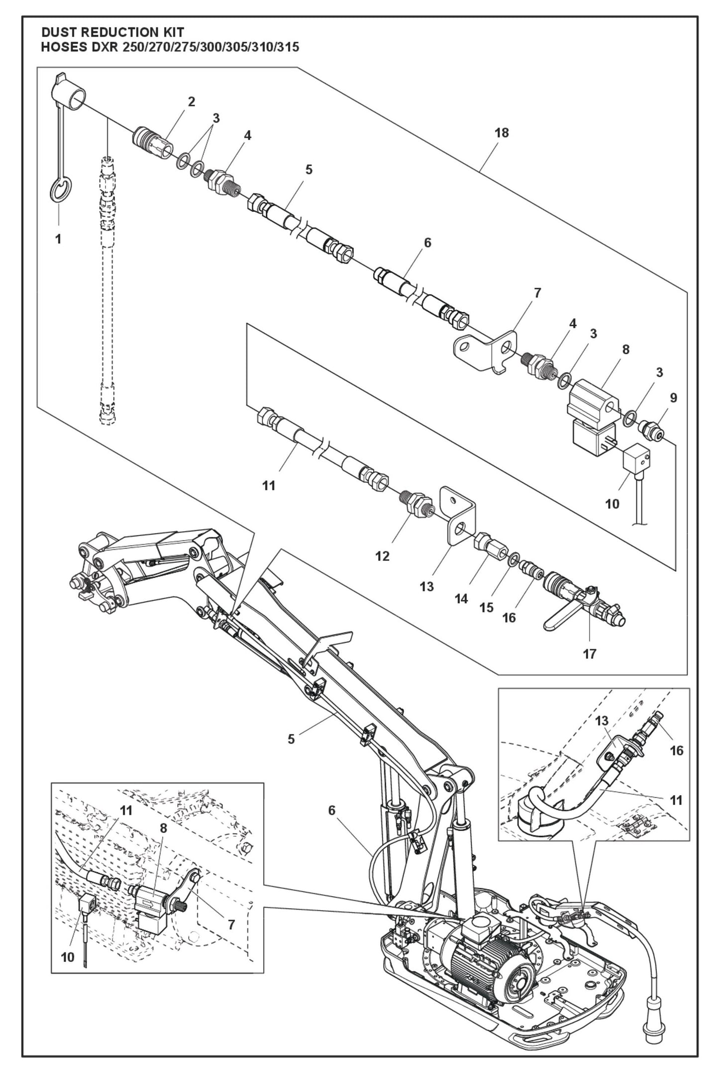 Dust Reduction Kit Parts for DXR 270 By Husqvarna