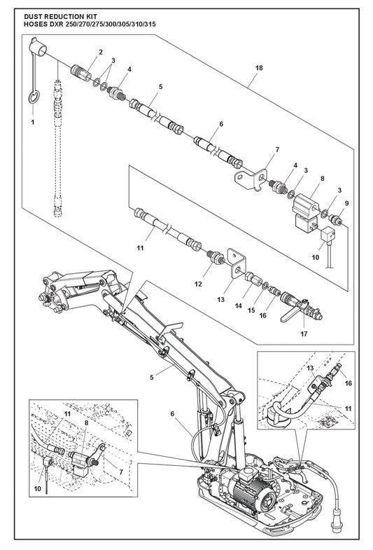 Dust Reduction Kit Parts for DXR 300 By Husqvarna