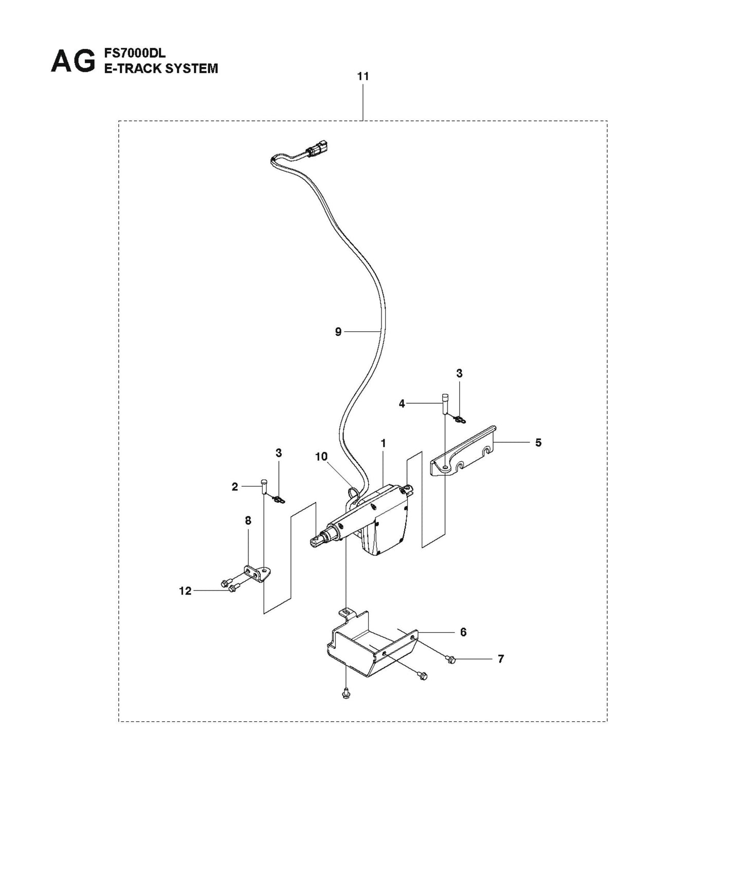 E-Track System Parts for FS7000 DL By Husqvarna