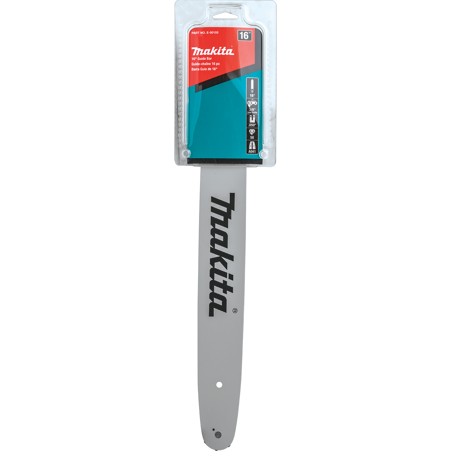 E-00103 16&quot; Guide Bar, 3/8” LP, .050” for Makita Chainsaws