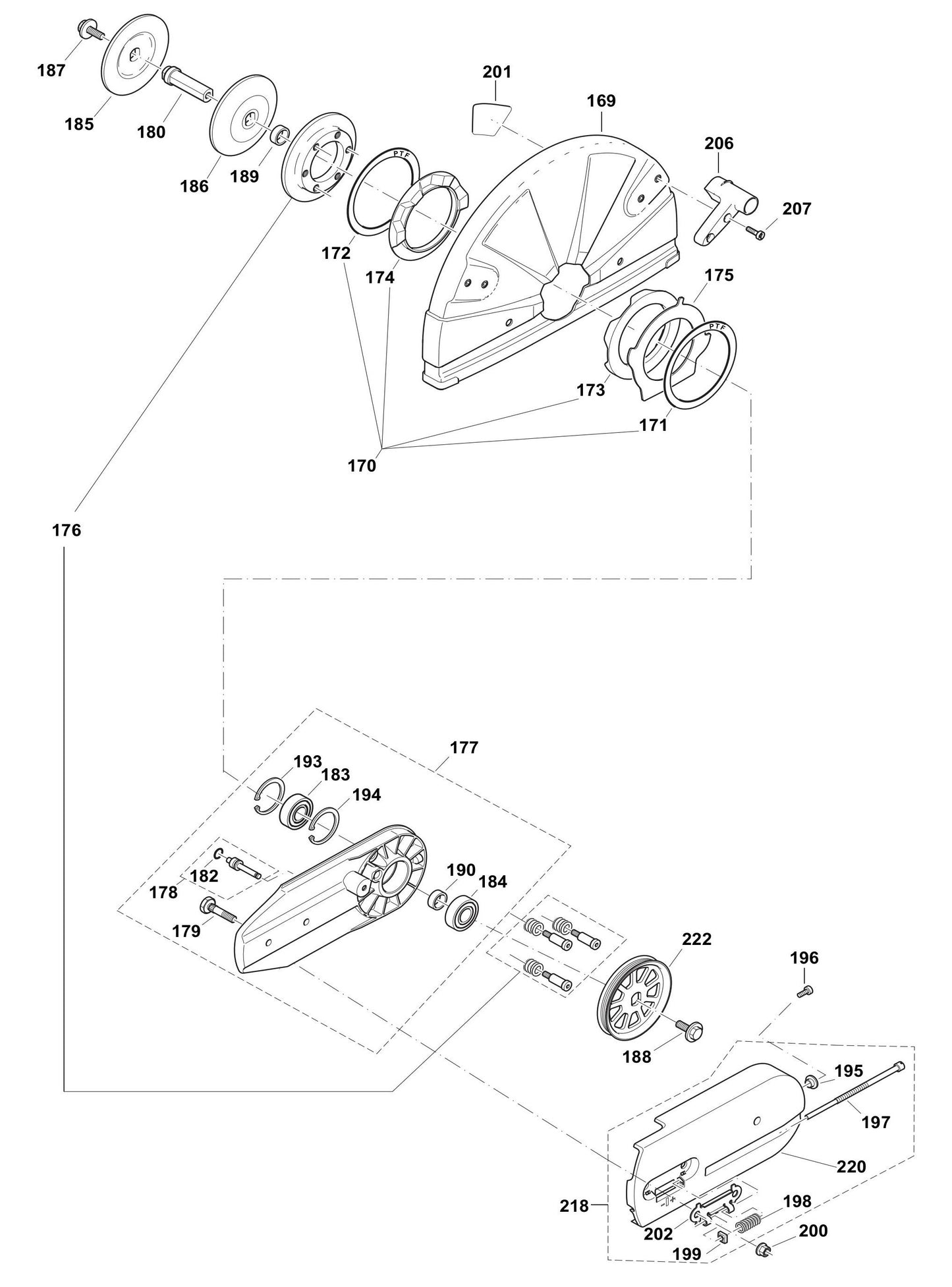 EK8100, PC-8216 Cutting Device Assembly Parts