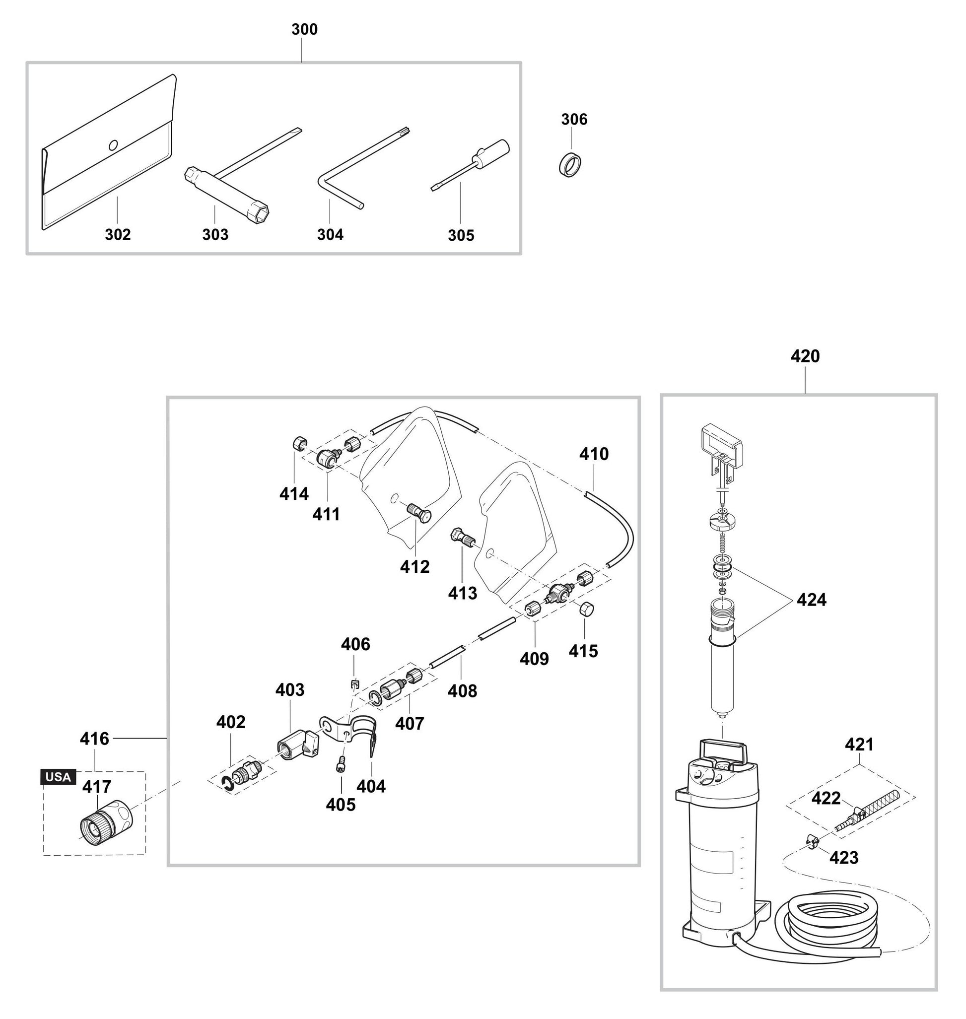 EK8100, PC-8216 Water Attachment Assembly Parts