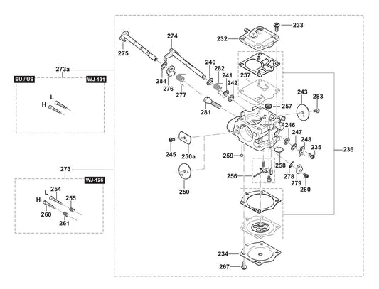 EK8100, PC-8216 Carburetor Assembly Parts