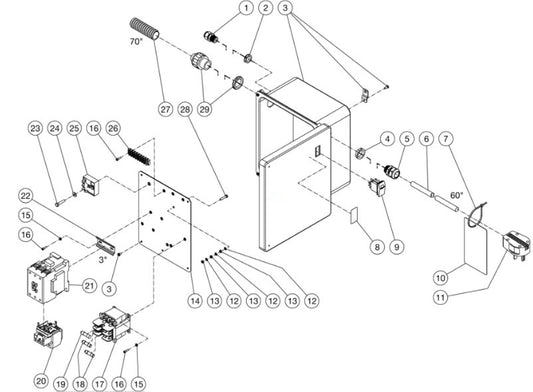 CAW-4004-0ME1 (sn:0-99999999) Electrical Box Assembly Parts by Mi-T-M