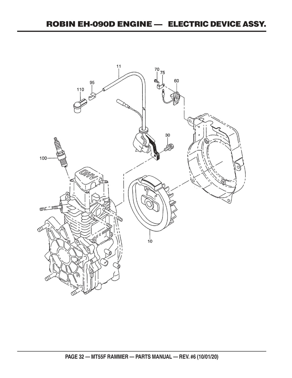 MT55F Robin EH-090D Engine Electric Device Assembly Parts
