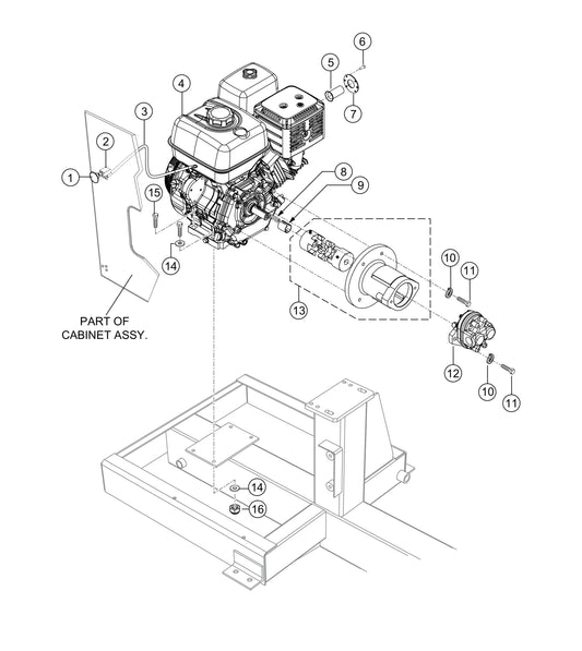 Engine Assembly Parts- EM120 Hydraulic Plaster and Motor Mixer