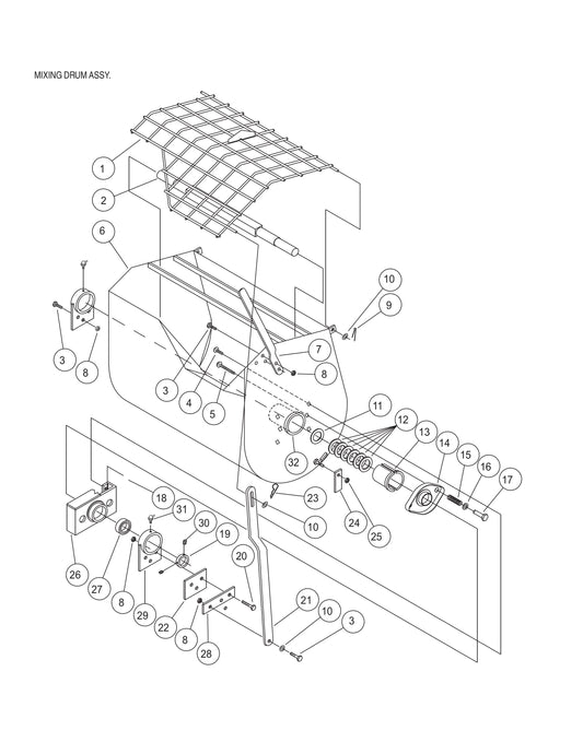EM120SM Mixing Drum Assembly Parts