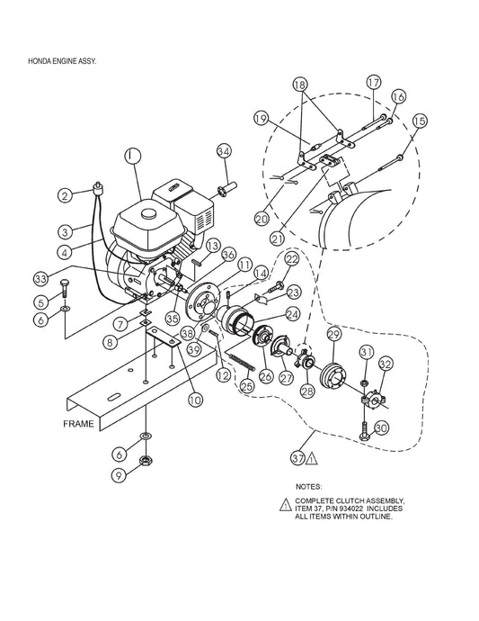 EM120SM Honda Engine Assembly Parts