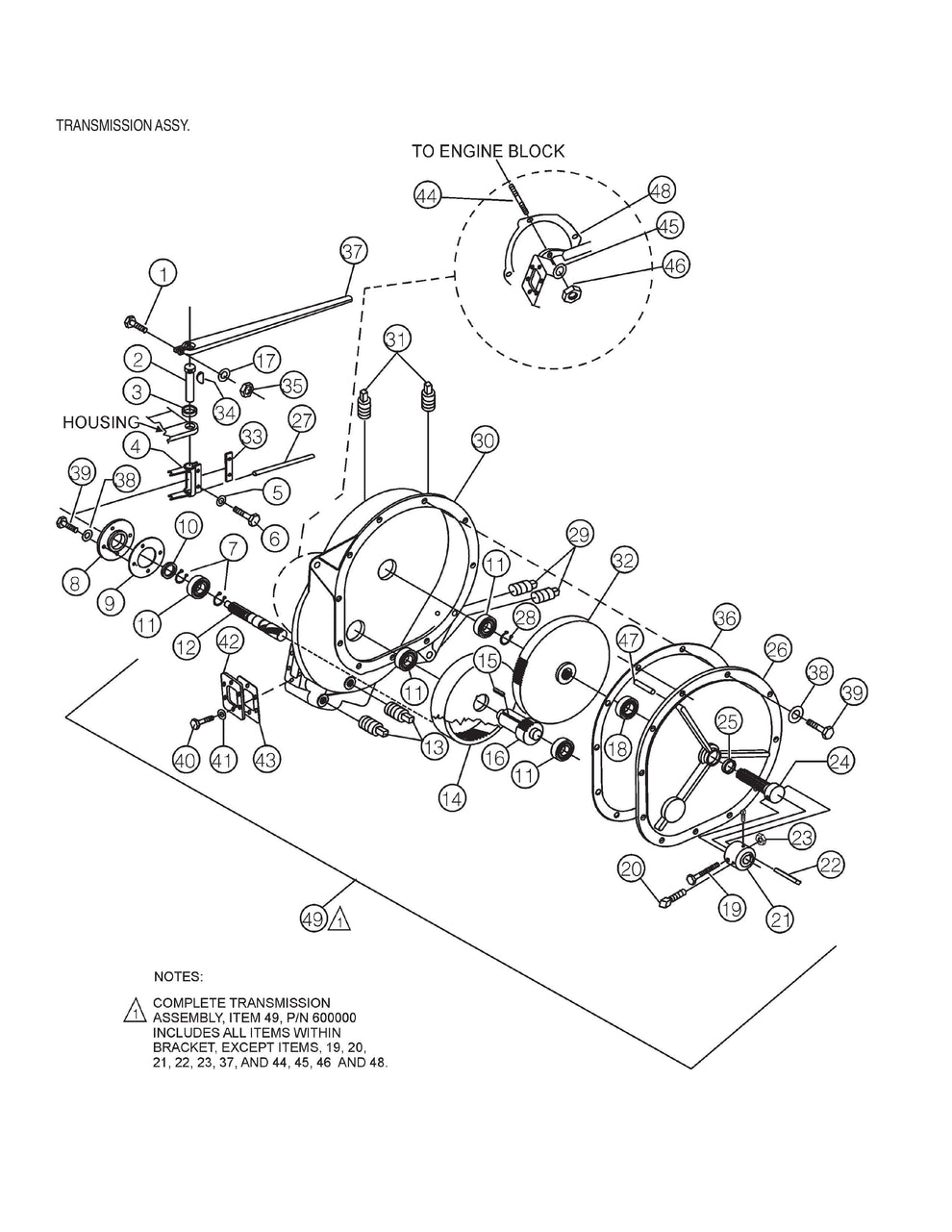 EM120SM Transmission Assembly Parts