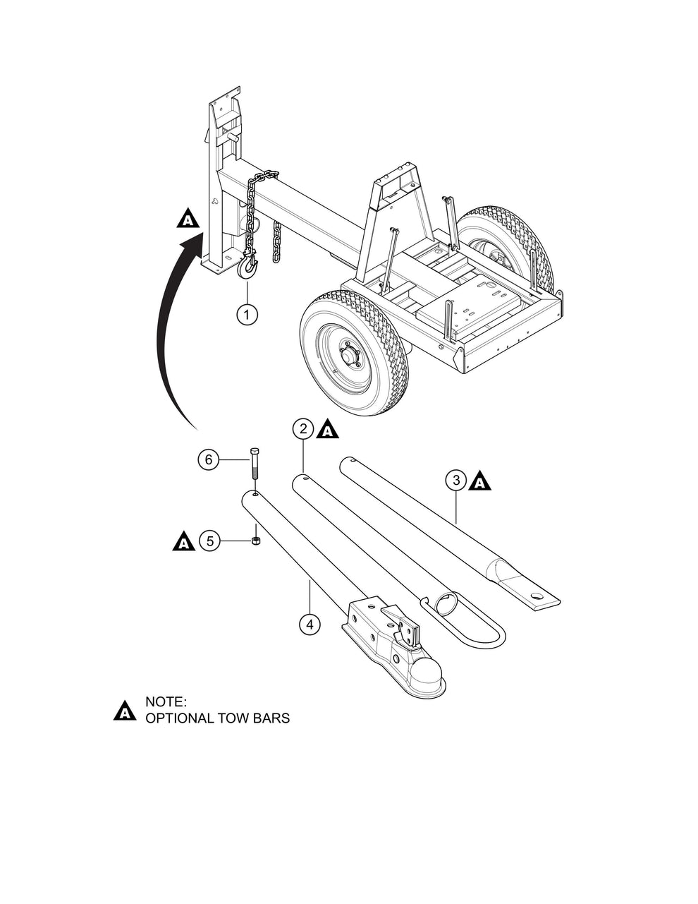 Tow Bar Assembly Parts- EM12M, EM12ME51, EM12ME53 Mechanical Drive by Plaster and Motar Mixer