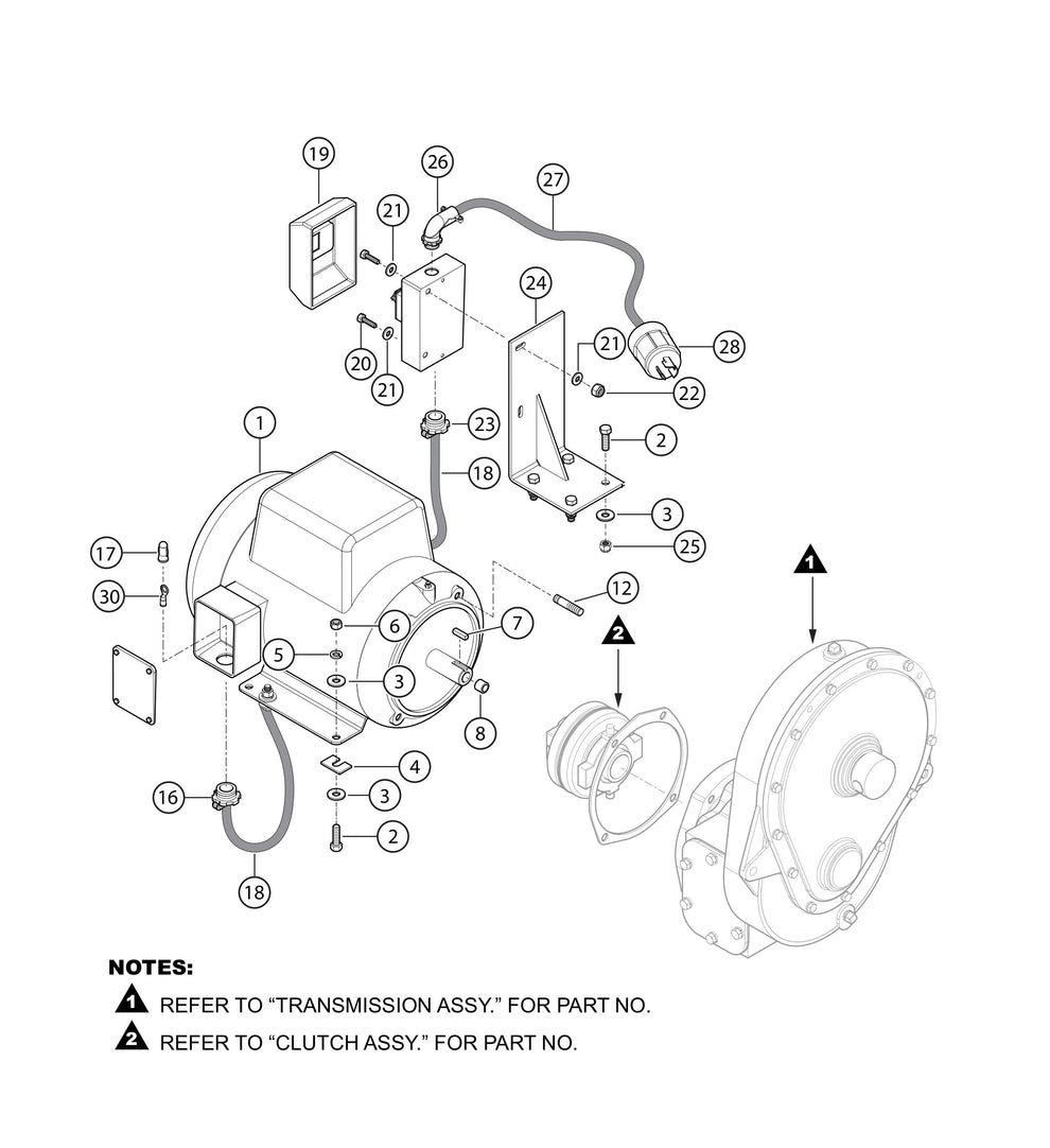 Electric Motor Assembly 1Q 230 VAC, 60 HZ Parts- EM12M, EM12ME51, EM12ME53 Mechanical Drive by Plaster and Motar Mixer