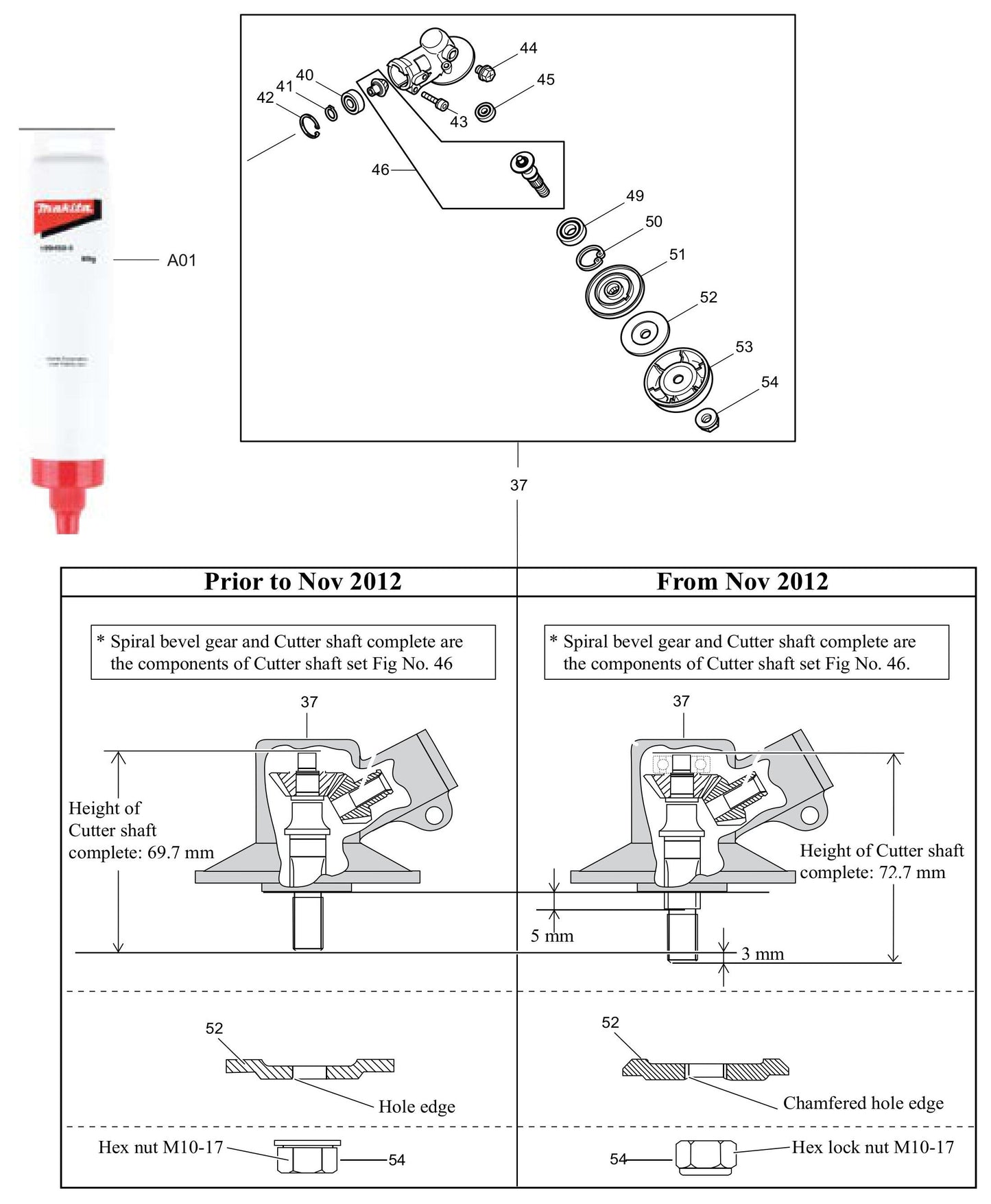 EM2650UH Gear Case Assembly Parts
