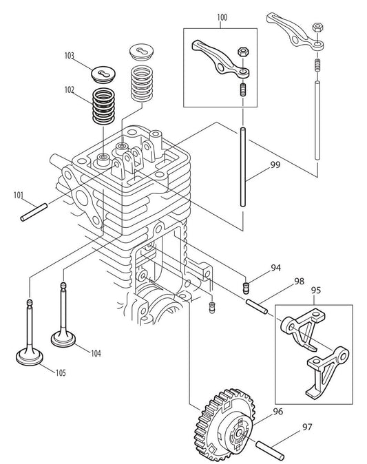 EM4251, EM4251CA Cylinder Head and Valve Assembly Parts