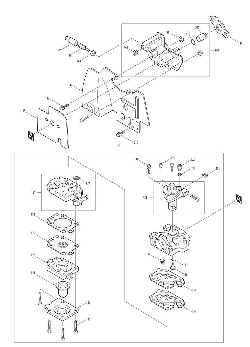 EM4251, EM4251CA Carburetor Assembly Parts