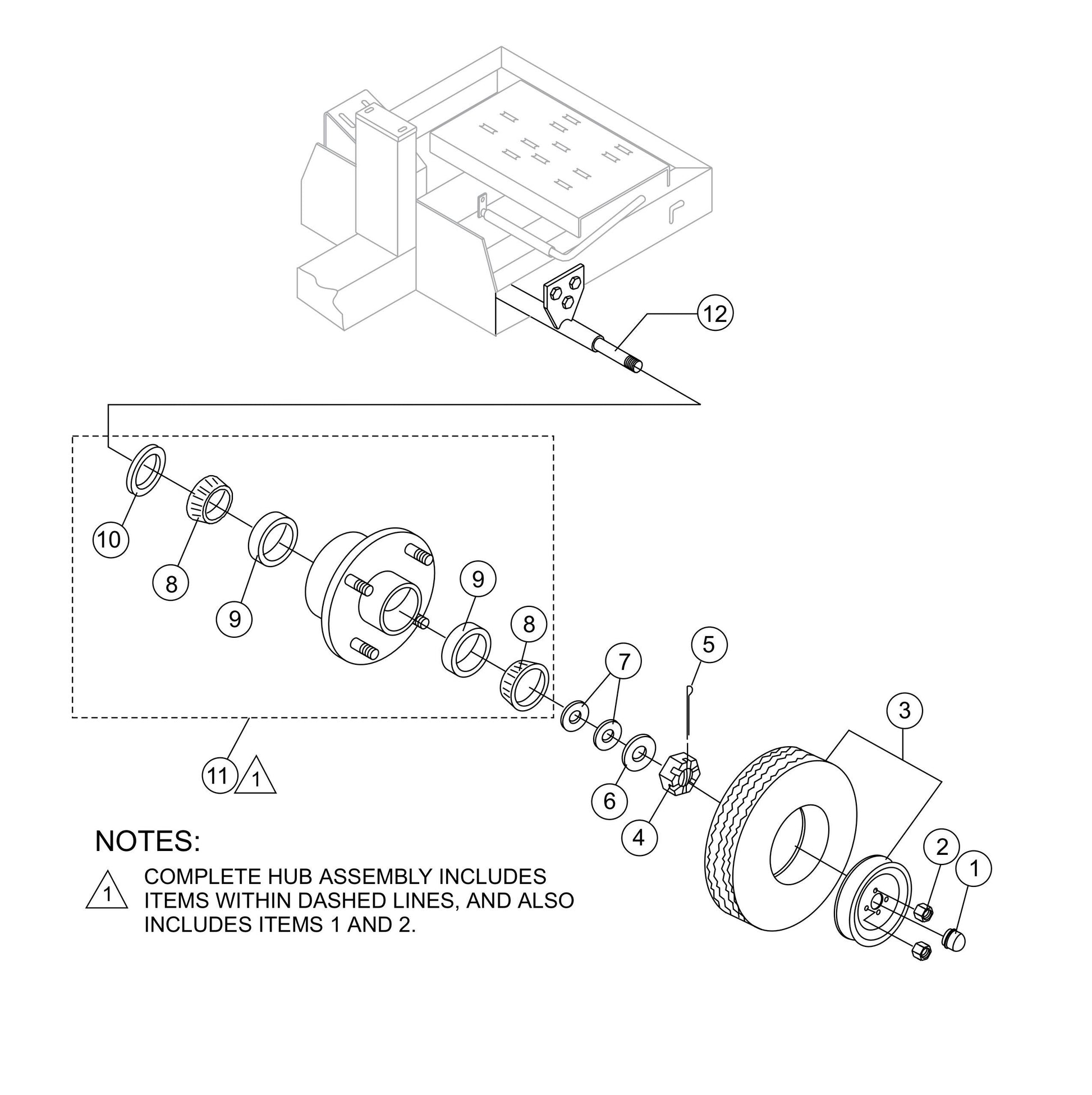 Axle Assembly Parts- EM70SLF Plaster And Motor Mixer