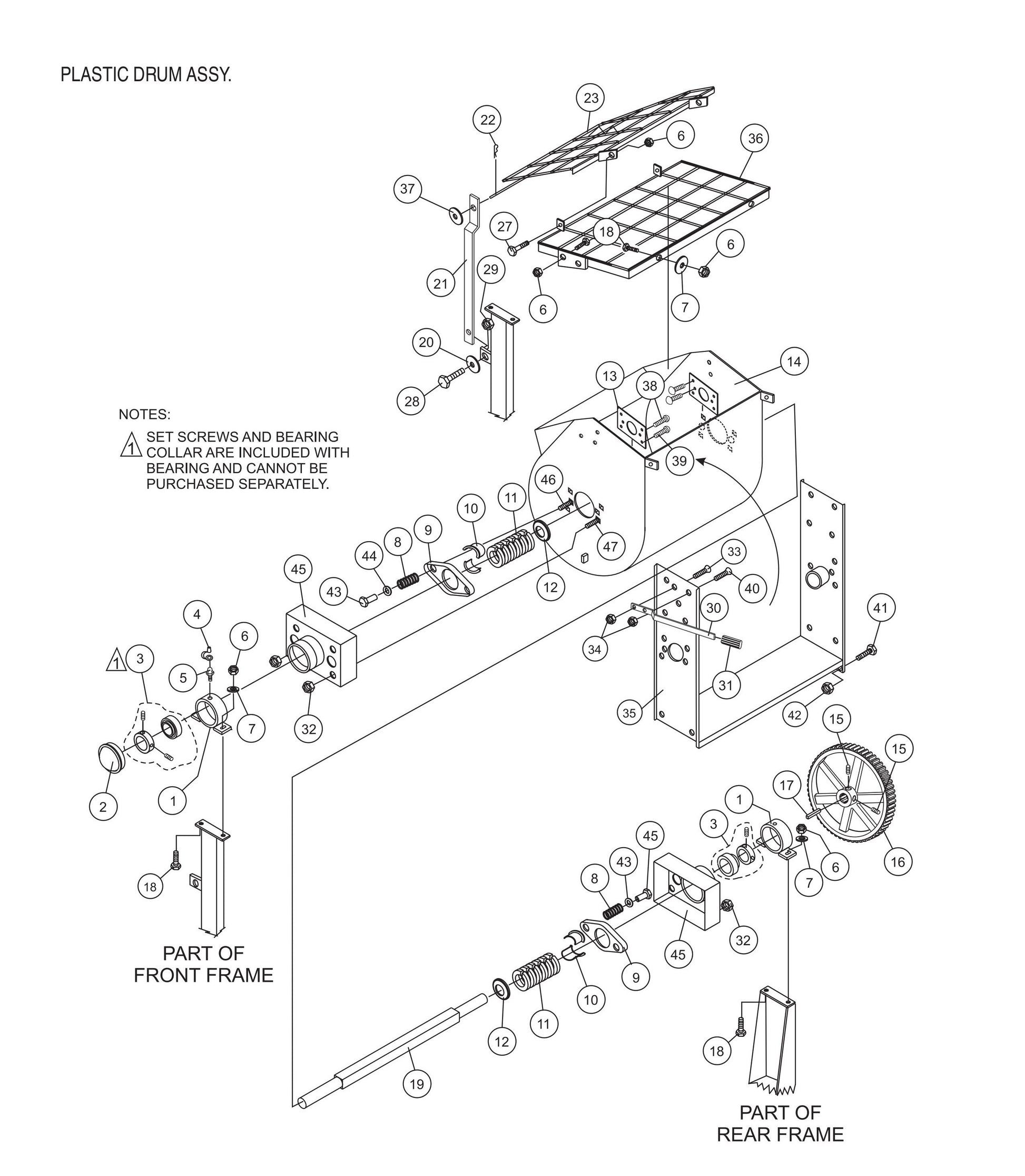 Plastic Drum Assembly Parts- EM90S (Steel), EM90P (Plastic) Plaster And Motor Mixer