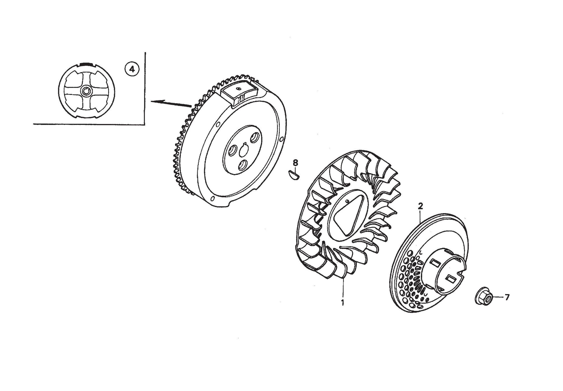 Flywheel Assembly Parts- EM90S (Steel), EM90P (Plastic) Plaster And Motor Mixer