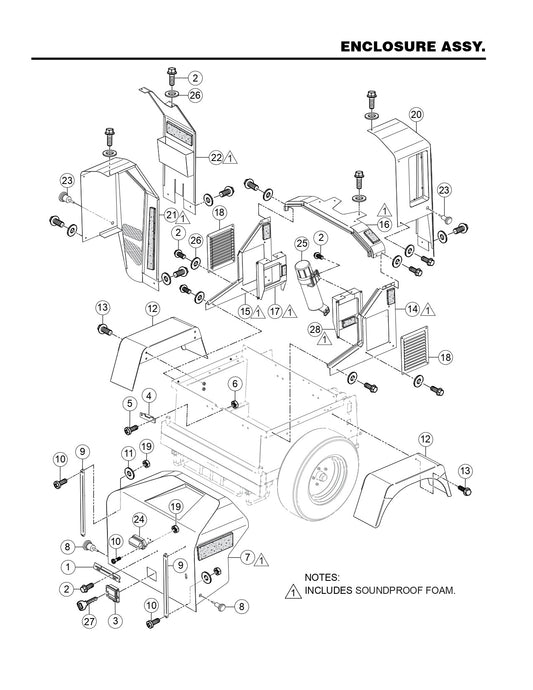 GBX GloBug Lighting System Enclosure Assembly Parts by Multiquip