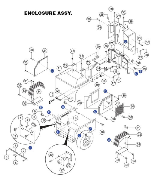 GBX12SK, GBX24BK GloBug Lighting System Enclosure Assembly Parts by Multiquip