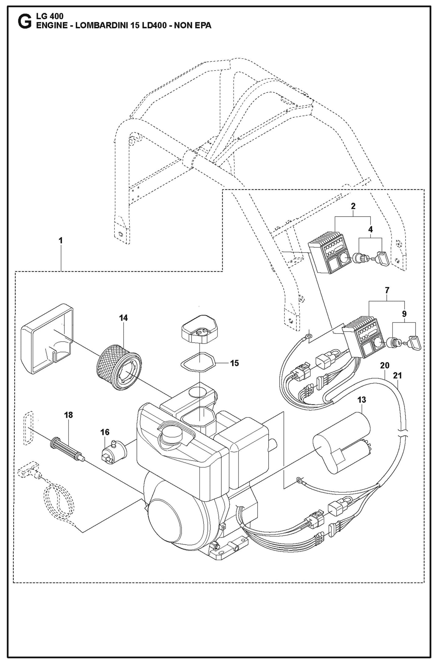 Engine - Lombardini 15 LD400- Non EPA Parts For LG 400 Petrol By Husqvarna
