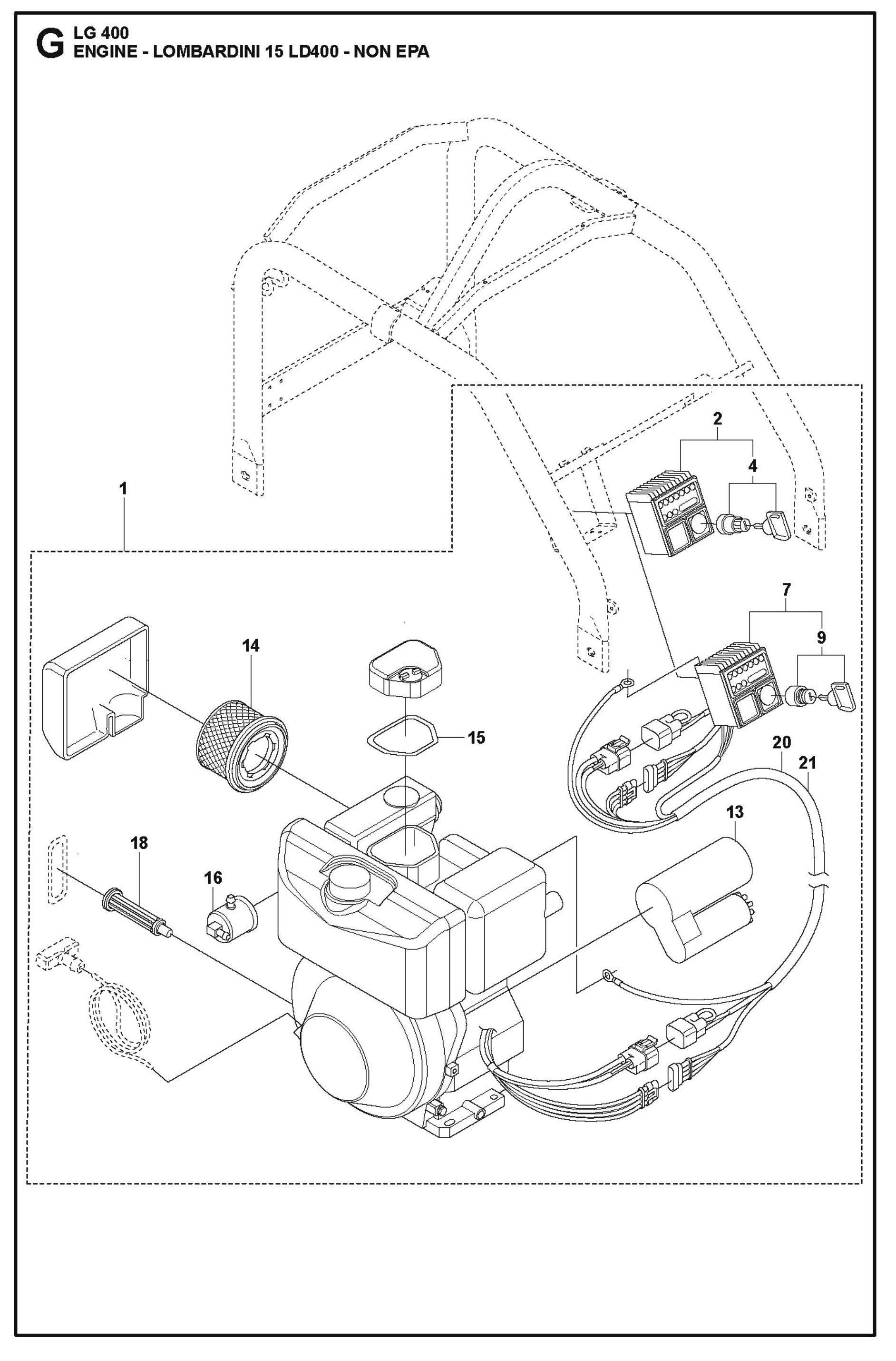 Engine - Lombardini 15 LD400- Non EPA Parts For LG 400 Petrol By Husqvarna
