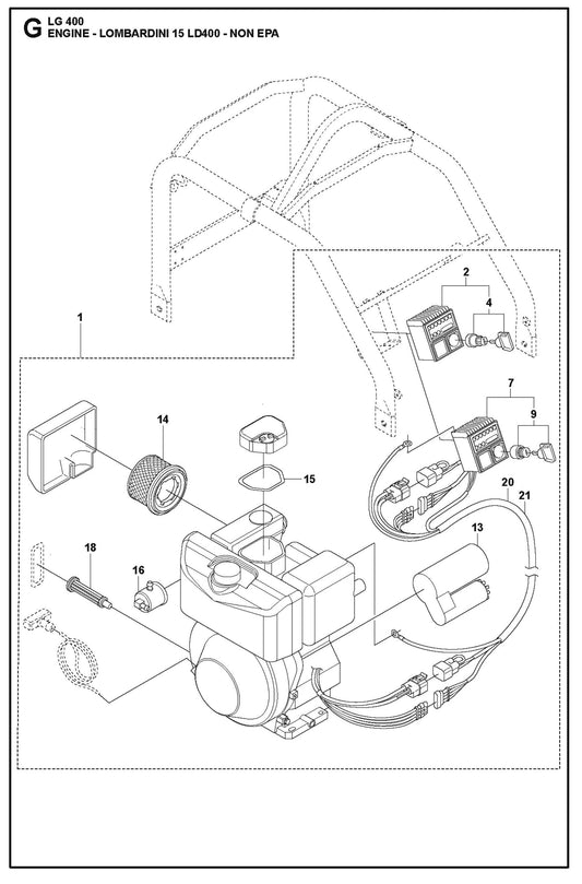 Engine - Lombardini 15 LD400- Non EPA Parts For LG 400 Petrol By Husqvarna