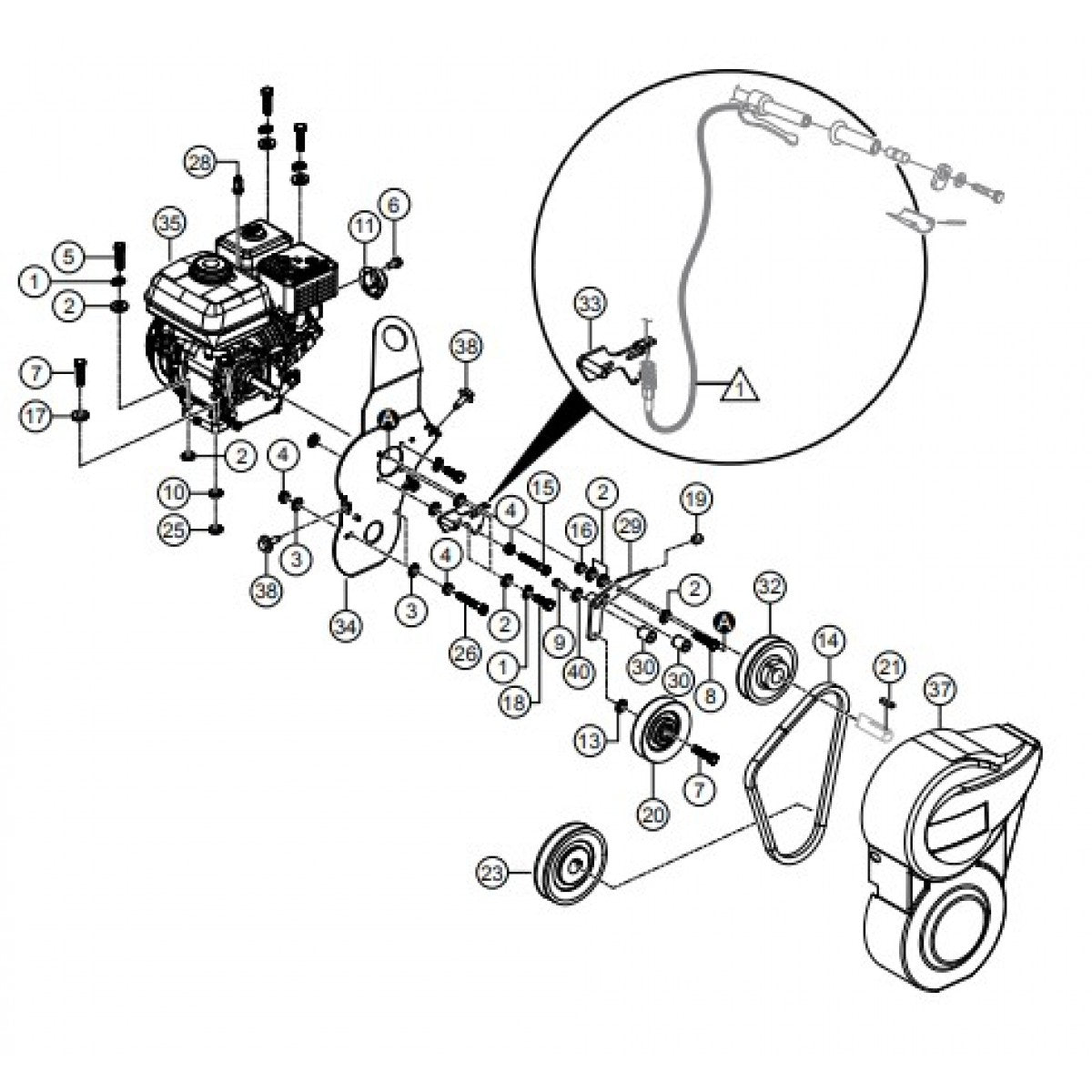 4 HP Honda Engine assembly for CA4HM (S/N CL0132685 and Above) Trowels by Multiquip Whiteman