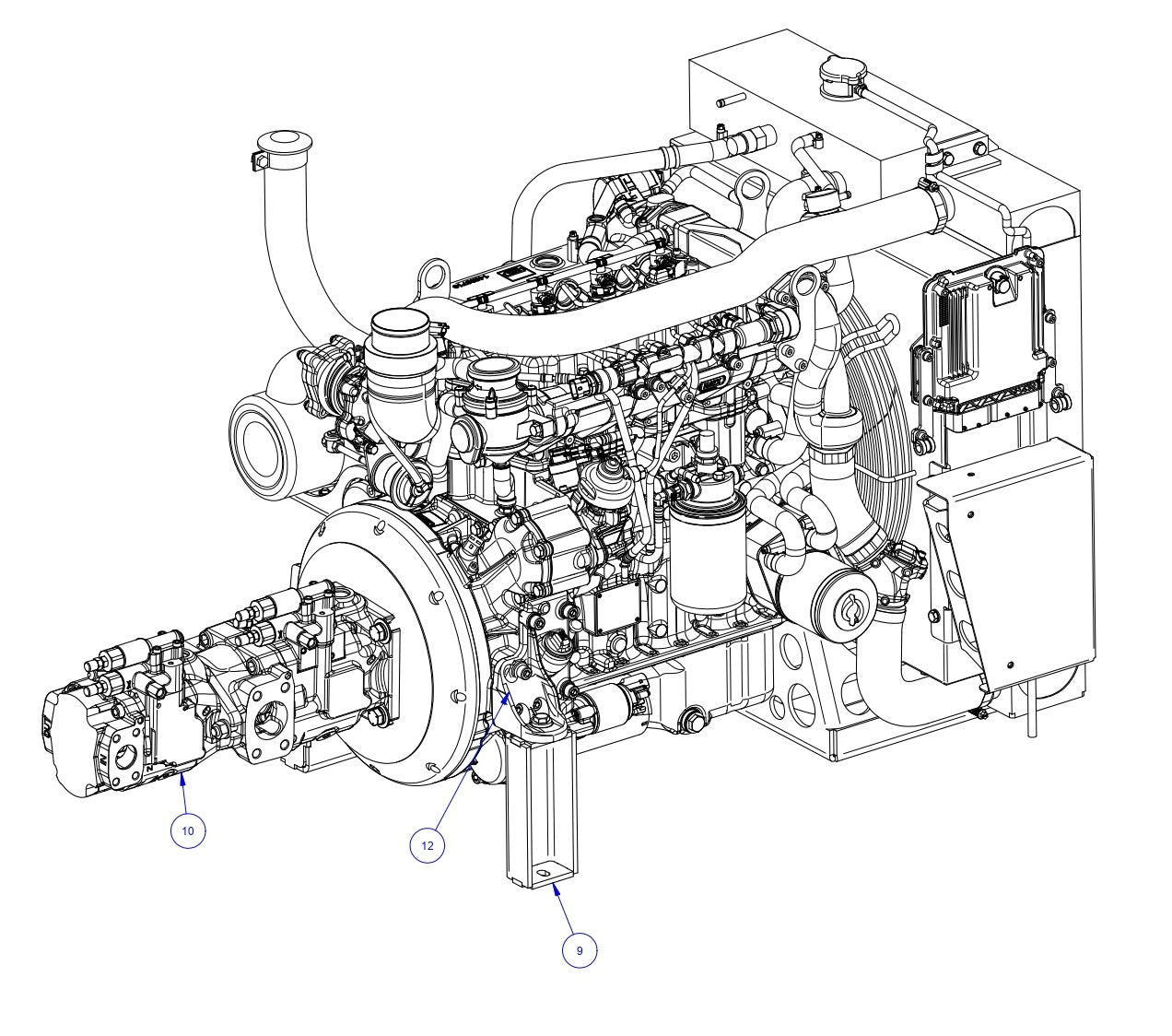 TRTP275 Triple Roller Tube Pavers Engine Assembly-2 Parts by Allen Engineering