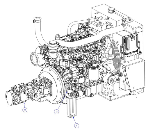 TRTP275 Triple Roller Tube Pavers Engine Assembly-2 Parts by Allen Engineering