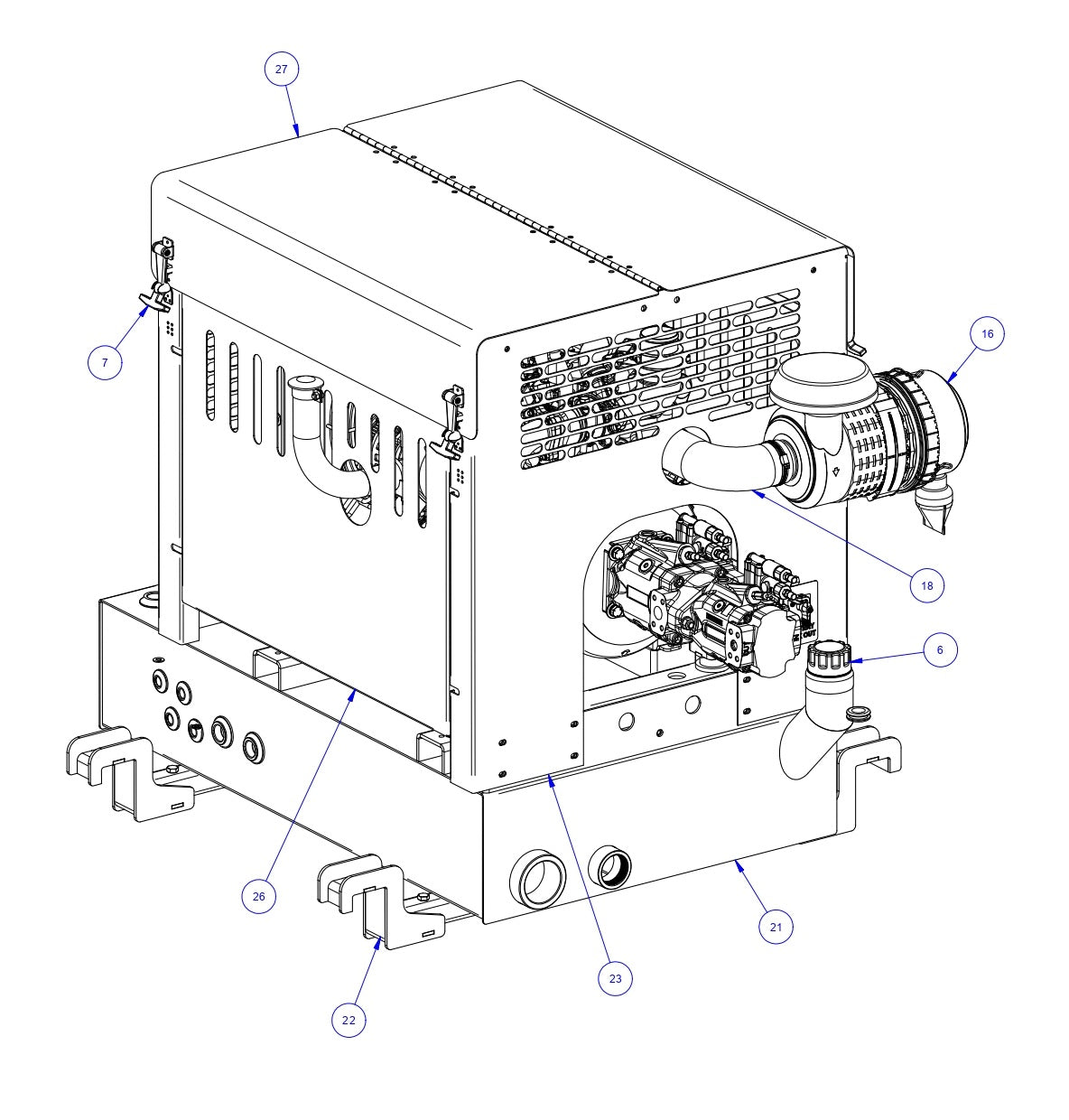TRTP275 Triple Roller Tube Pavers Engine Cabinet Assembly-1 Parts by Allen Engineering
