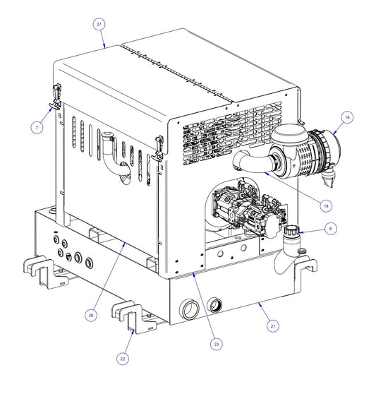 TRTP275 Triple Roller Tube Pavers Engine Cabinet Assembly-1 Parts by Allen Engineering