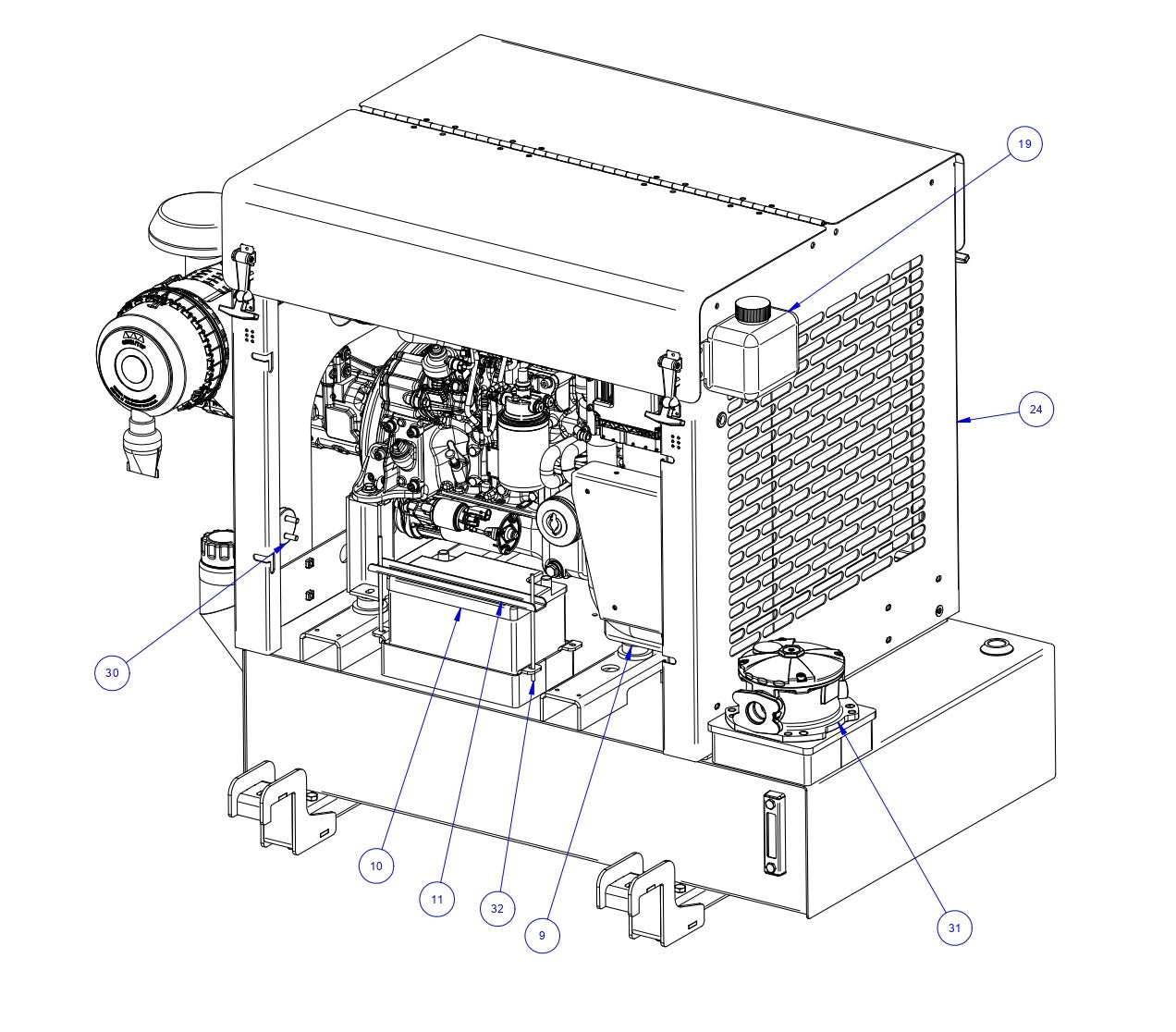 TRTP275 Triple Roller Tube Pavers Engine Cabinet Assembly-2 Parts by Allen Engineering