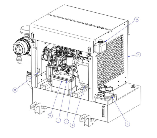 TRTP275 Triple Roller Tube Pavers Engine Cabinet Assembly-2 Parts by Allen Engineering
