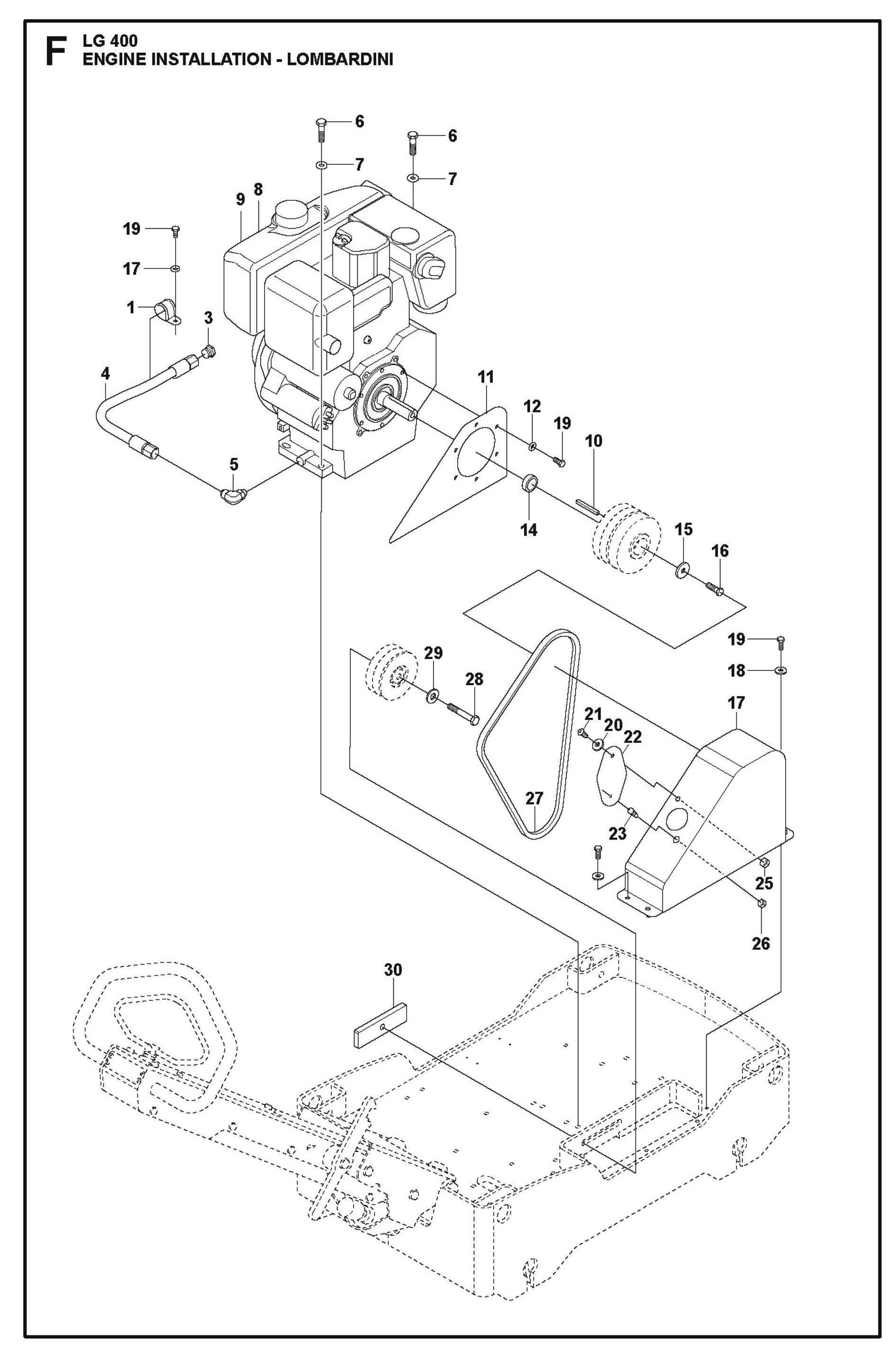 Engine Installation - Lombardini Parts For LG 400 Diesel By Husqvarna