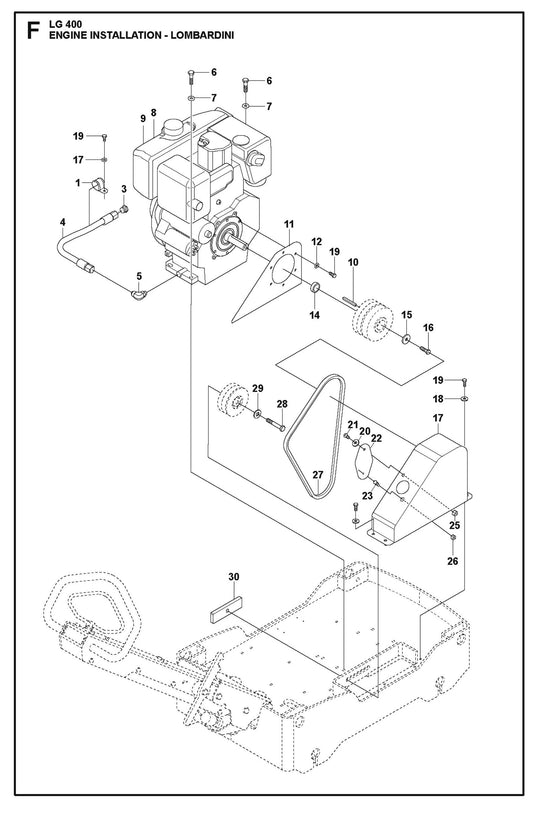 Engine Installation - Lombardini Parts For LG 400 Diesel By Husqvarna