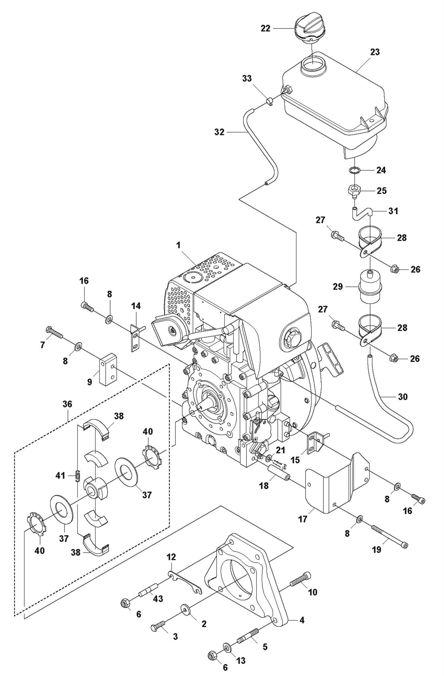 LT 800 Engine Installation Assembly Parts By Husqvarna
