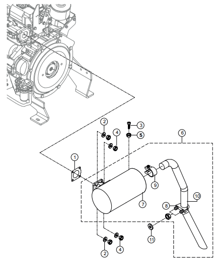AAAA RX1575- Engine Muffler Assembly Parts By Multiquip