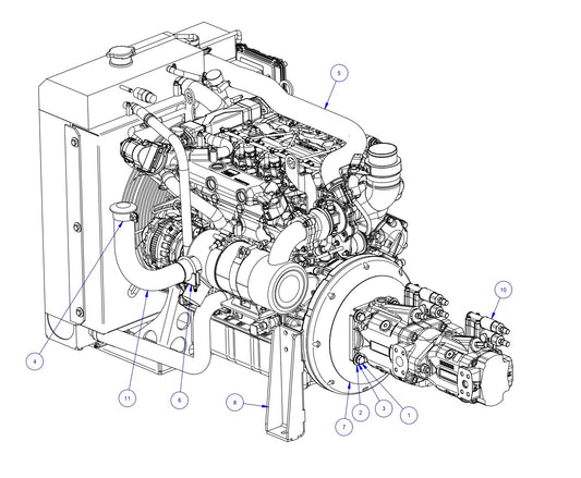 TRTP275 Triple Roller Tube Pavers Engine Assembly-1 Parts by Allen Engineering