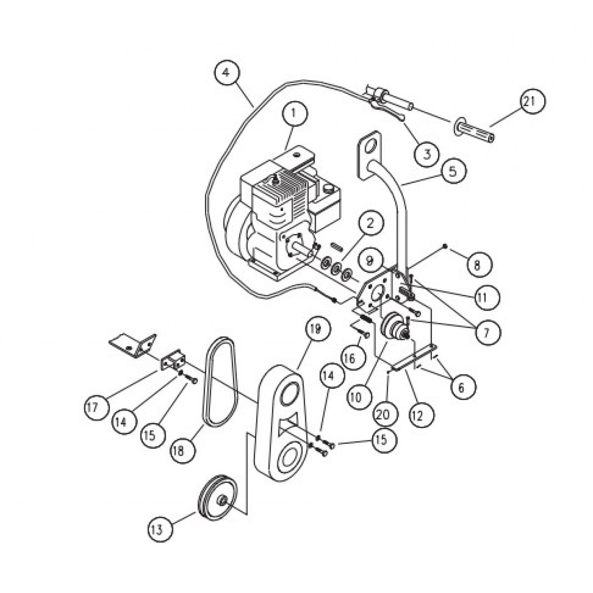 Hand Clutch Assembly for Epoxy Series Trowels (S/N 42036 and Below) by Multiquip Whiteman