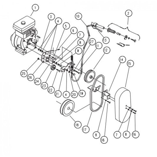 Hand Clutch Assembly for Epoxy Series Trowels (S/N 42036 and Above) by Multiquip Whiteman