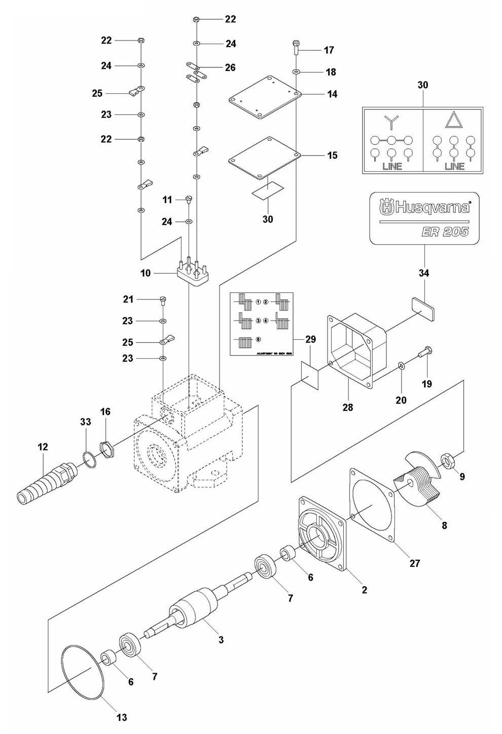 ER 205 Product Complete Assembly Parts by husqvarna