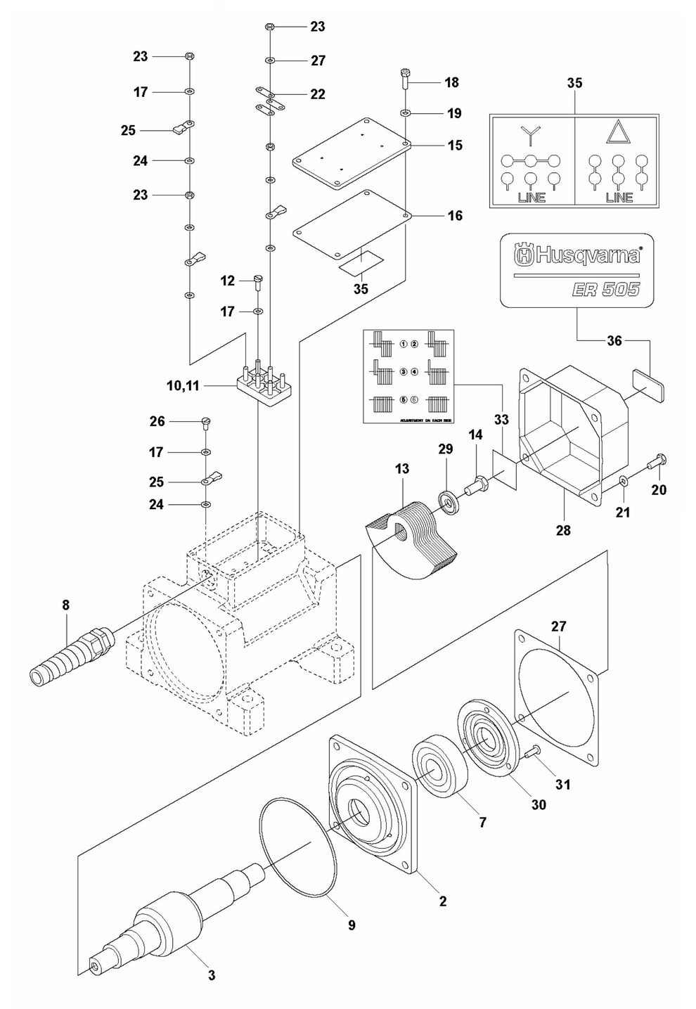 ER 505 Product Complete Assembly Parts by husqvarna