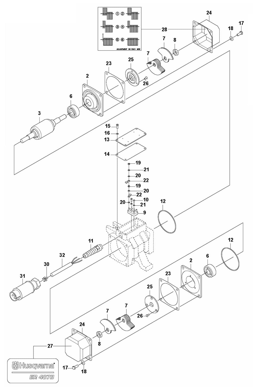 ER 407B Product Complete Assembly Parts by husqvarna