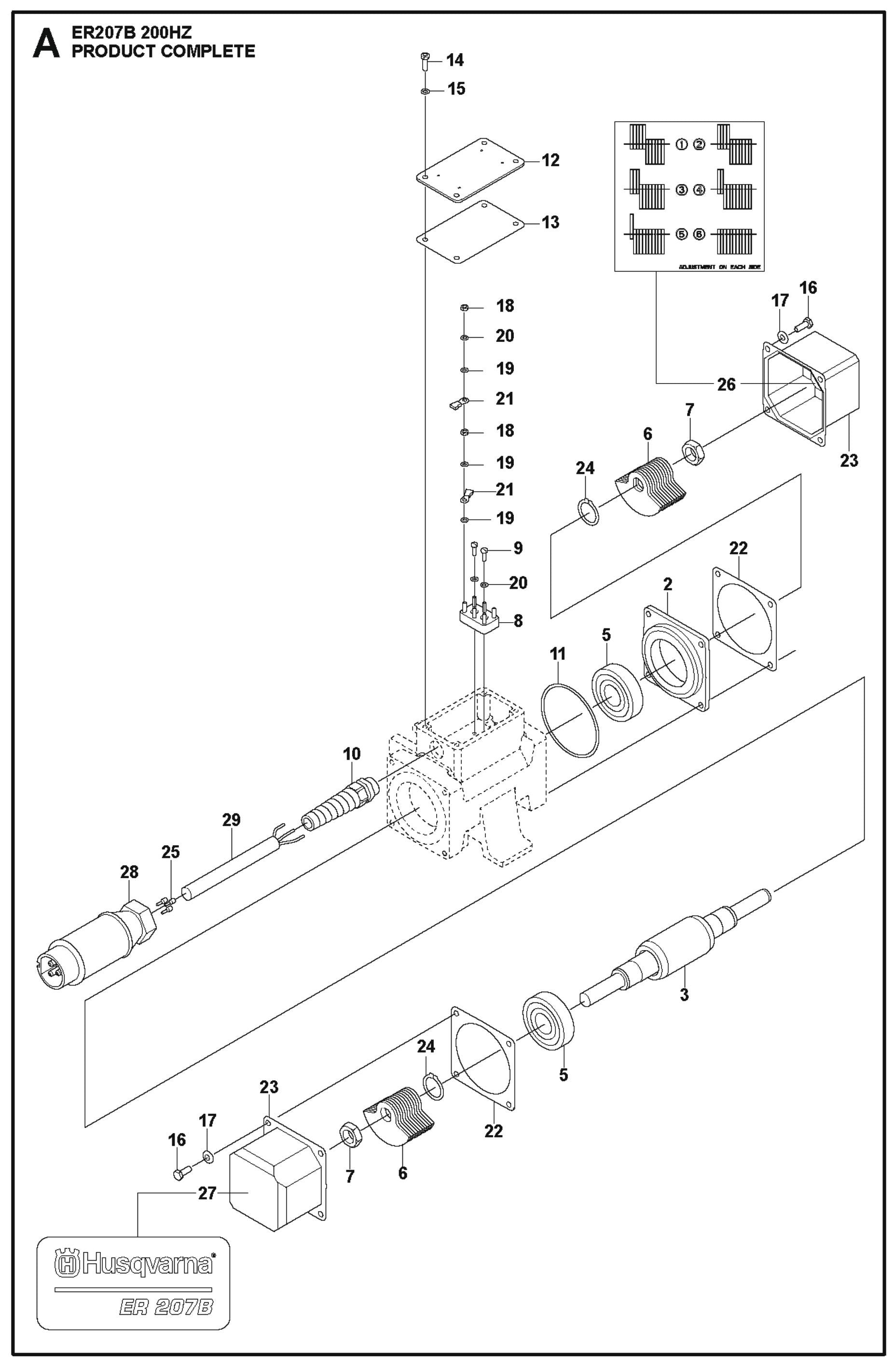 Product Complete Parts For ER207B, ER407B, ER507B By Husqvarna