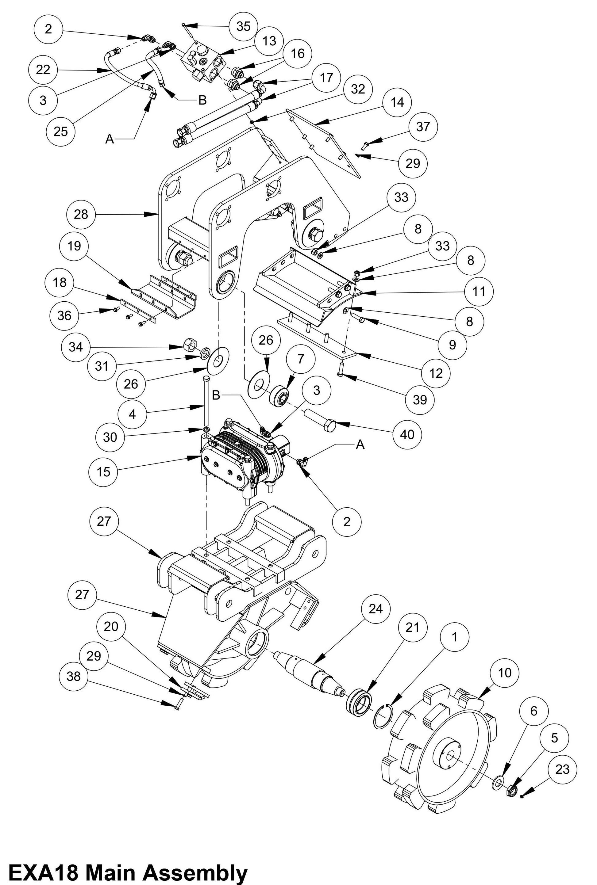 EXA18 Main Assembly Parts By MBW
