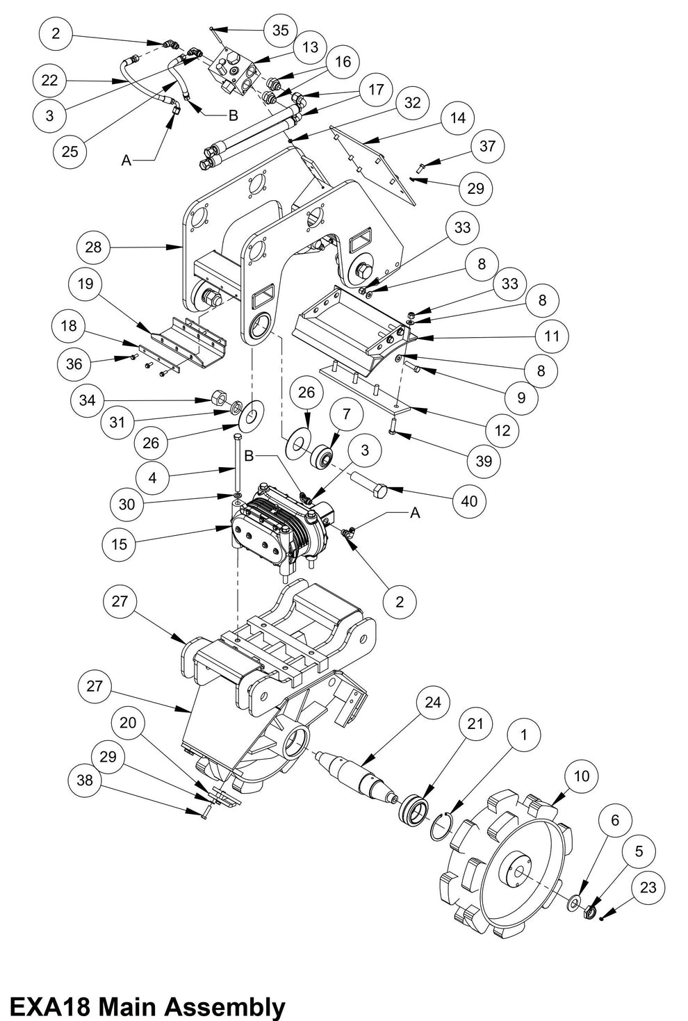 EXA18 Main Assembly Parts By MBW