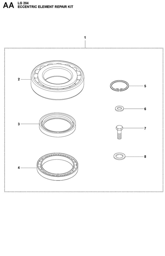 Eccentric Element Repair Kit Parts For LG 204 Diesel By Husqvarna